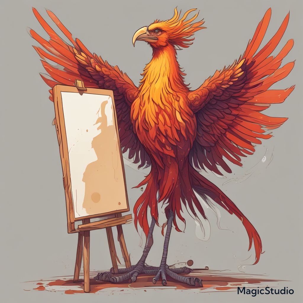 Phoenix and easel